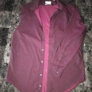 Calvin Klein Bordeaux Red Button-up Shirt